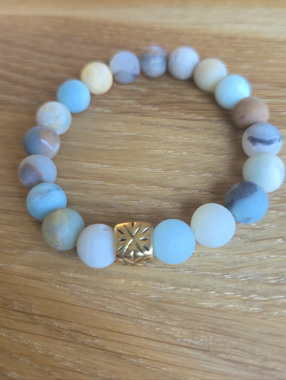 Amazonite Beaded Stretch Bracelet | Handmade - Picture 6 of 12